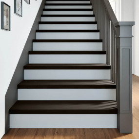 Stair Tread Set of 2 Dark brown Solid oak wood