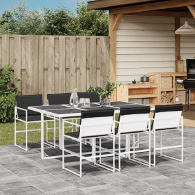 Garden Dining Set White, Anthracite