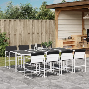 Garden Dining Set White, Anthracite