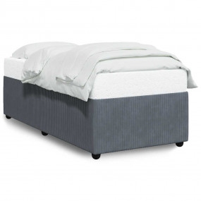 Bed Frame Dark Gray Velvet (100% polyester), plywood, e...
