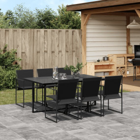 Garden Dining Set Black