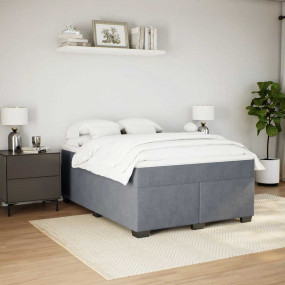Box Spring Bed Dark Gray