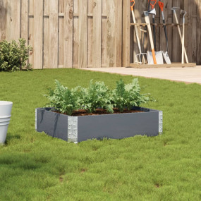 Garden Planter Grey Solid Pine Wood Medium Foldable