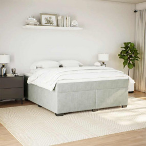 Box Spring Bed Light Grey