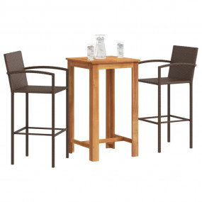 Garden Bar Set Brown