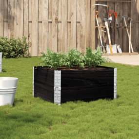 Garden Planter Black Solid pine wood Medium Foldable