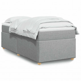 Box Spring Bed Light grey, White