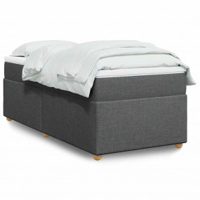 Box Spring Bed Dark Gray Polyester Fabric Twin XL Box S...