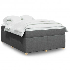 Box Spring Bed Dark Gray Polyester Full Box Spring Bed