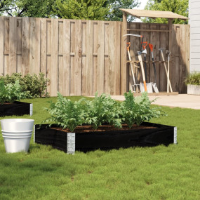 Garden Planter Black Solid pine wood Large Stackable