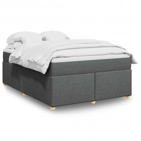 Box Spring Bed Dark Gray