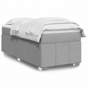 Box Spring Bed Light gray, White