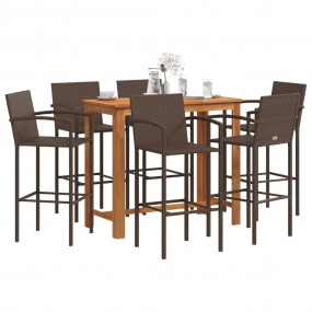 Garden Bar Set Brown Solid Acacia Wood Medium Durable