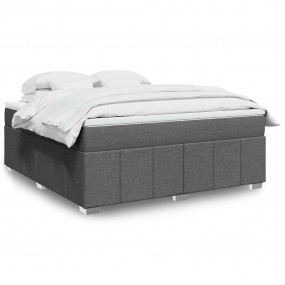 Box Spring Bed Dark Grey, White
