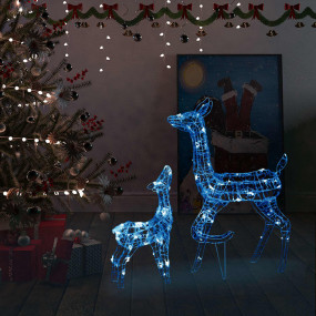 Reindeer Family Blue Acrylic Small Decorative Inlays