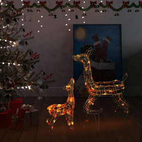 Reindeer Family Colorful Acrylic Medium Christmas Decor...