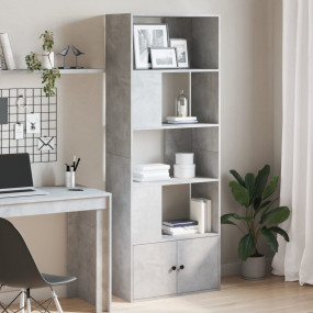 Bookcase Concrete grey Engineered wood Tall Bookcase
