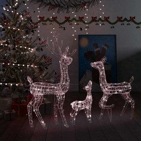 Reindeer Family Warm White Acrylic Large Reindeer Famil...