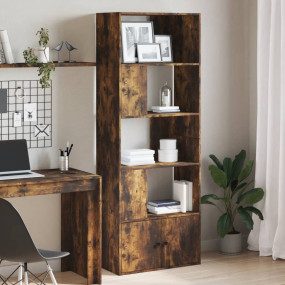 Bookcase Smoked oak Engineered wood Tall Bookcase Recta...