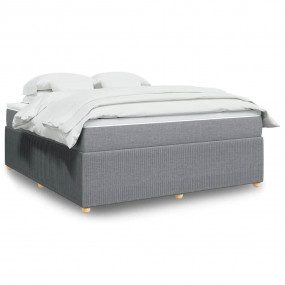 Box Spring Bed Light gray Polyester California King