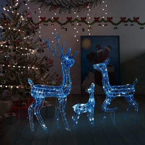 Reindeer Family Blue Acrylic Decorative Inlays Reindeer...