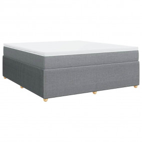 Box Spring Bed Light Grey, White