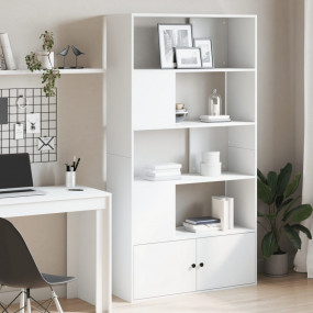 Bookcase White Engineered wood 39.4 x 14.2 x 74.4 in Bo...