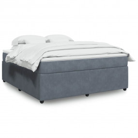 Box Spring Bed Dark gray Velvet California King Box Spr...