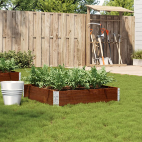 Garden Planter Brown Solid pine wood 39.4 x 39.4 x 8.5 ...