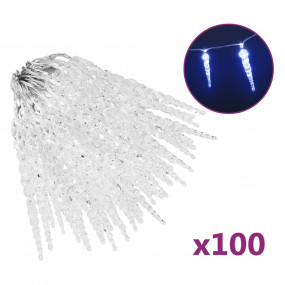 Icicle Light Set of 100 Blue Acrylic 16.4 ft Remote con...