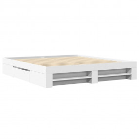 Bed Frame White Engineered wood 79.9 x 79.9 in Bed Fram...
