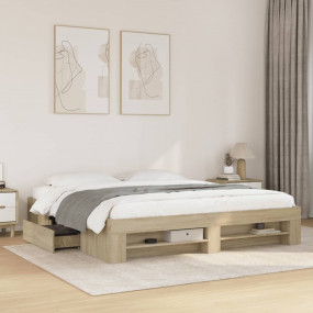 Bed Frame Sonoma oak Engineered wood Super King Bed Fra...