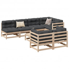 Garden Sofa Set Natural wood Solid pine wood (untreated...