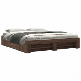 Bed Frame Brown Oak Engineered wood, Plywood Super King...