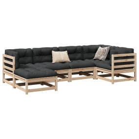 Garden Sofa Set Natural wood Solid pine wood (untreated...