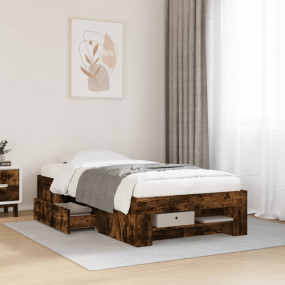 Bed Frame Smoked oak Engineered wood Twin Bed Bed Frame