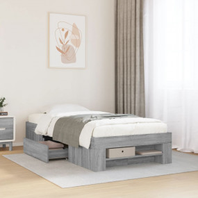 Bed Frame Grey Sonoma Engineered wood Twin Storage Bed ...
