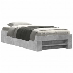 Bed Frame Concrete grey Engineered wood 29.5x75 in Smal...