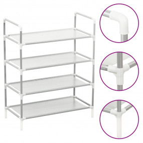 Shoe Rack Silver Metal and non-woven fabric Medium Shoe...