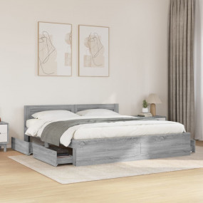 Bed Frame Grey Sonoma Engineered Wood Full Bed Frame