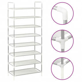 Shoe Rack Silver Metal, non-woven fabric (100% polyeste...