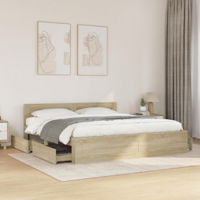 Bed Frame Sonoma oak Engineered wood Super King Bed Fra...