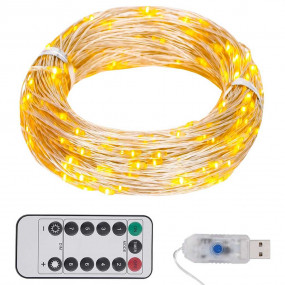 LED String Warm White Copper 98.4 feet Remote Control