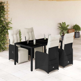 Bistro Set Black, Cream White