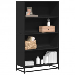 Bookcase Black Engineered wood, metal Medium Industrial