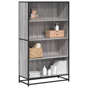 Bookcase Grey Sonoma Engineered Wood, Metal Medium Book...