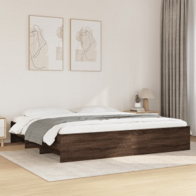 Bed Frame Brown Oak Engineered wood Double Bed Frame