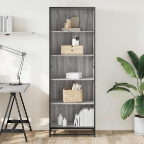 Bookcase Grey sonoma Engineered wood Tall Bookcase Rect...