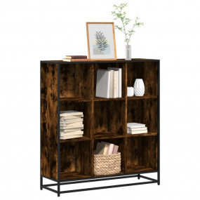 Bookcase Smoked oak Engineered wood, metal Medium Bookc...