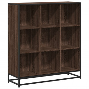 Bookcase Brown Oak Engineered Wood and Metal Medium Boo...